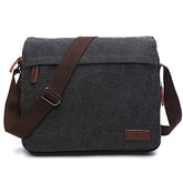 TELOSPORTS Messenger Bag for Men Women Canvas Bookbag Satchel Vintage Crossbody Bag 13.5 Inches for School College Work Business Travel Casual Daily